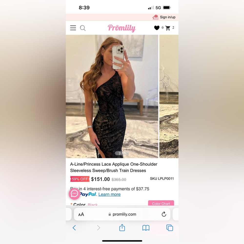 Prom dress, never worn, beautiful train, black